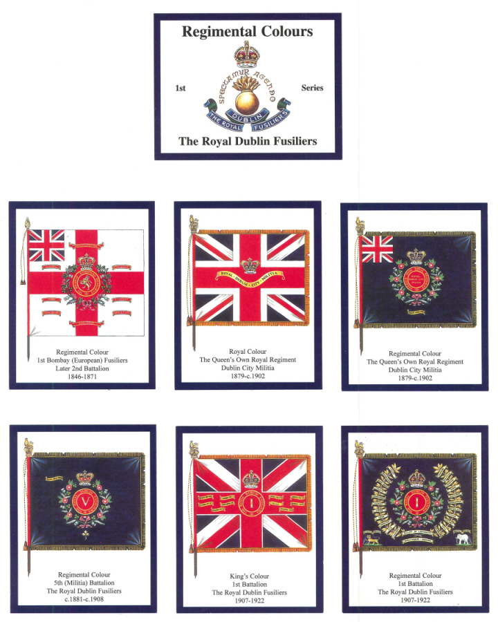 The Royal Dublin Fusiliers 1st Series - 'Regimental Colours' Trade Card Set by David Hunter - Click Image to Close